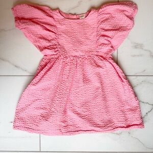 H&M Pink Textured Flutter Dress for Baby